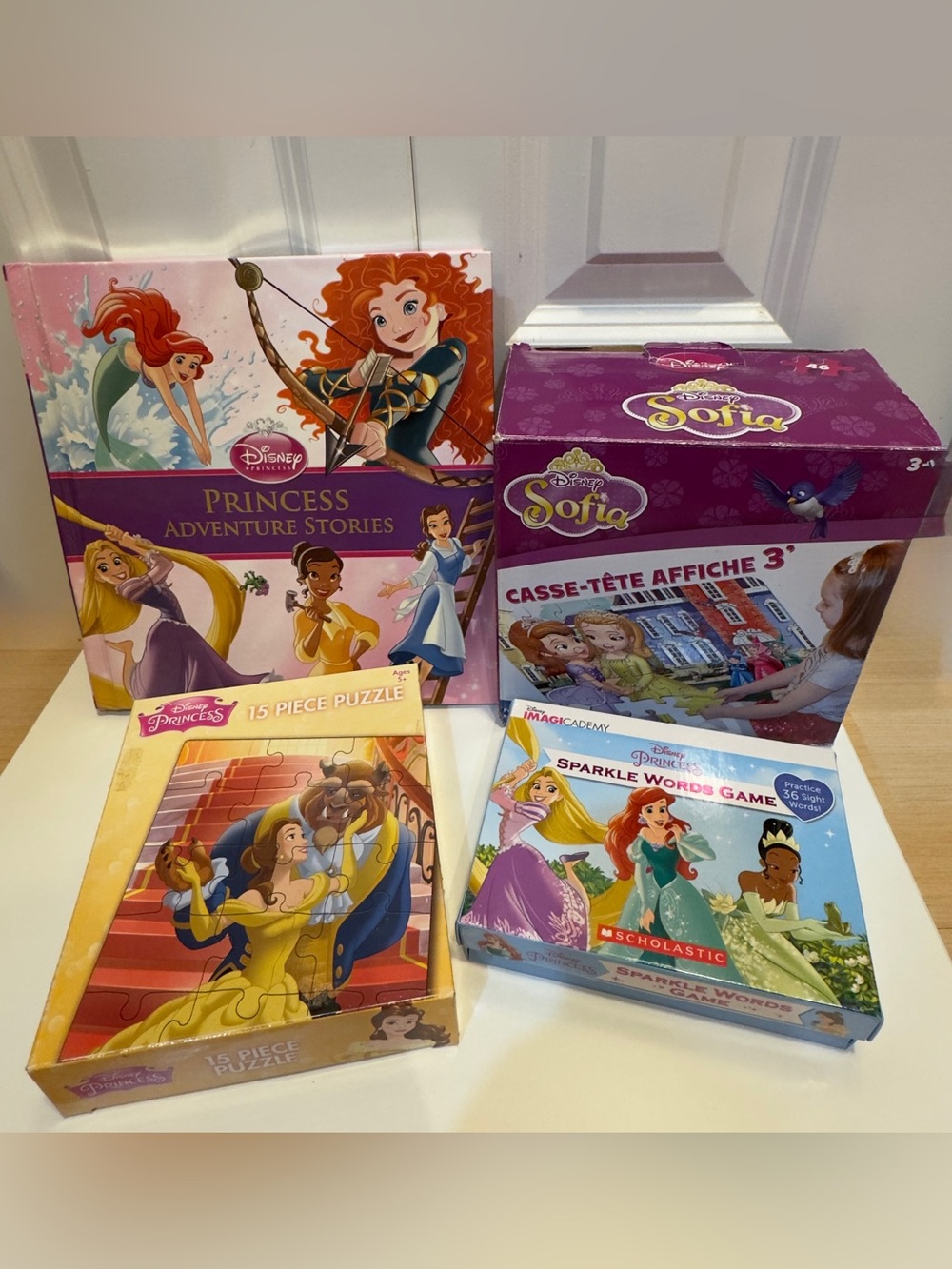 Disney Princess Activities Bundle - Book, Cards Game & 2 Puzzles